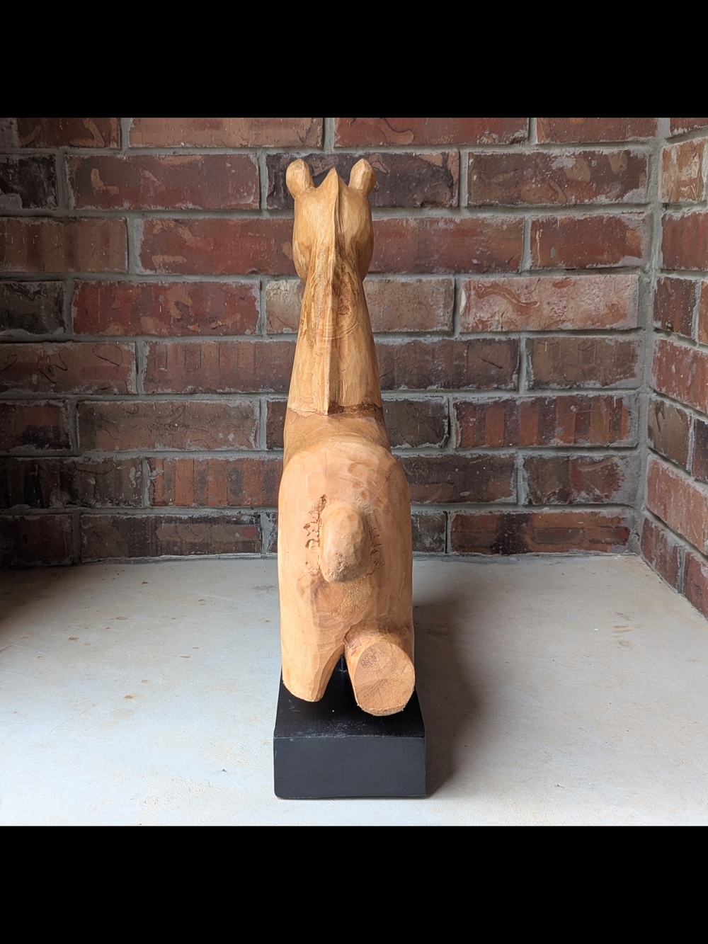 Pottery Barn Horse Equine Carved Wood Sculpture Primitive Farmhouse Decor Rustic - Picture 7 of 9